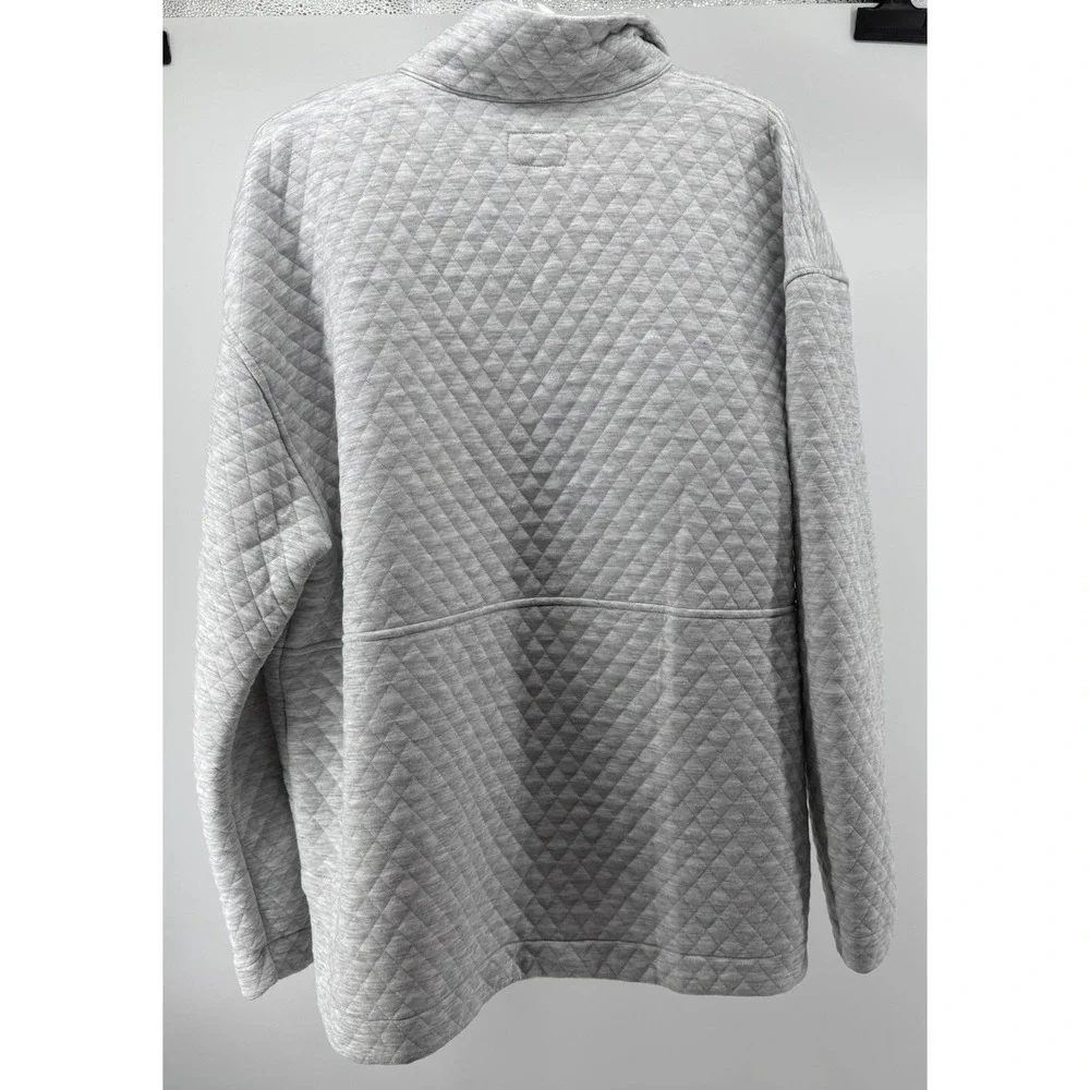Marine Layer Quilted Pullover Jacket Gray Cozy Minimalist Athleisure XL Coastal - Picture 4 of 8